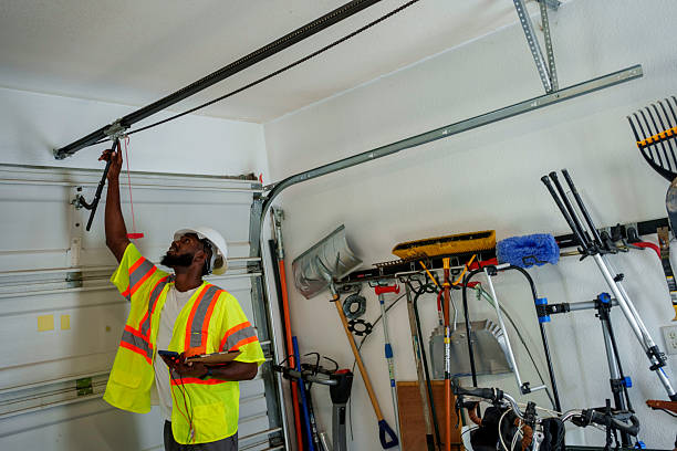 Professional Garage Door Panel Replacement technician working in Iowa, LA